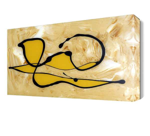 Dekoratif Sarı Çizgiler Tablosu - 1