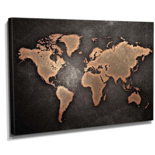 Dünya haritalı canvas tablo
