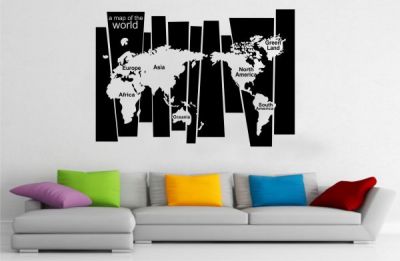 Dünya Haritası Duvar Stickeri
