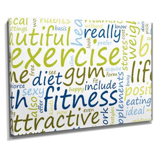 Fitness gym tipografi canvas tablo