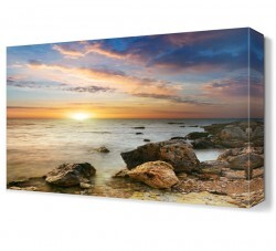 Güneş ve Deniz Manzarası Canvas Tablo - Thumbnail