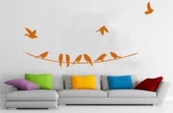 ipe dizilmiş kuşlar sticker - Thumbnail