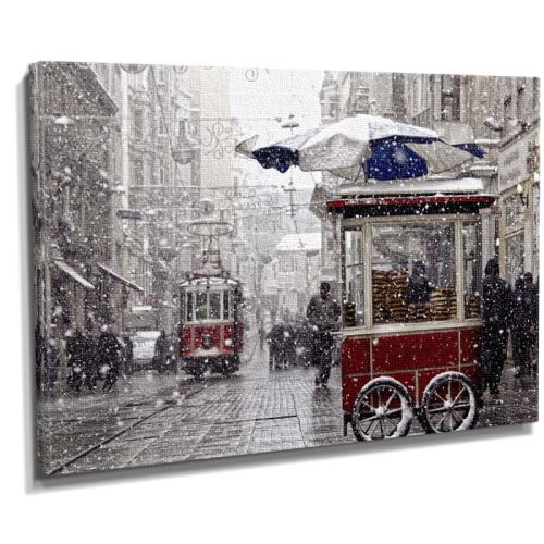 İstanbul kış canvas tablosu