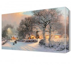Sevimli Kış Manzarası Canvas Tablo - Thumbnail