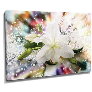 Dekorsevgisi - Modern beyaz çicek tablosu