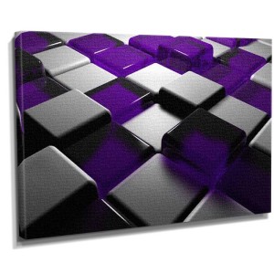 Dekorsevgisi - Mor Gri Kareler Tablosu