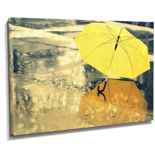Sarı şemsiye canvas tablo