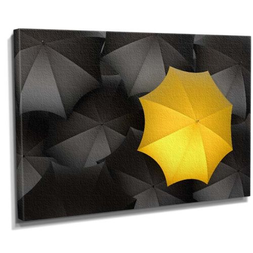 Sarı ve Siyah Şemsiyeler Tablosu