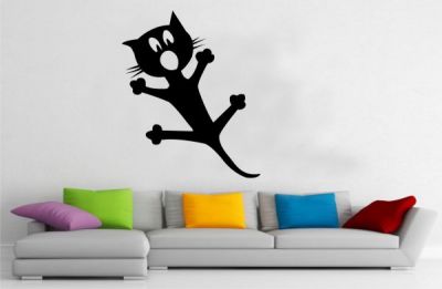 Şaşkın Kedi Duvar Stickeri