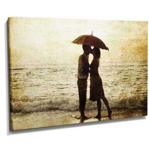 Şemsiyeli aşıklar canvas tablo