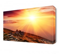 Dağ Ve Kızıl Manzara Canvas Tablo (1)