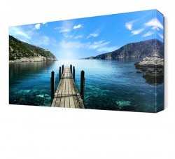 Denizde Küçük Köprü Manzarası Canvas Tablo (1)