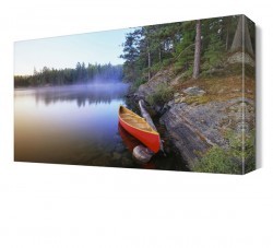 Kırmızı Kayık Manzarası Canvas Tablo (1)