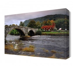 Köprü ve Akarsu Manzarası Canvas Tablo
