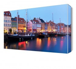 Evler ve Kayık Manzarası Canvas Tablo (1)