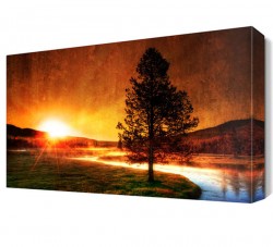 Yaz Mevsimi Güneşin Batışı Canvas Tablo