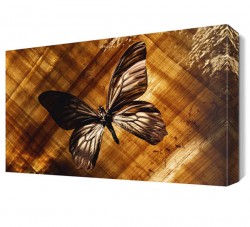 Kahve Rengi Kelebek Canvas Tablo