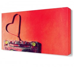 Kalp Şekilli Çanta Canvas Tablo