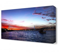 Kızıl Manzara Boğaz Köprüsü Canvas Tablo
