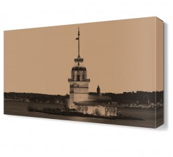 Kahve Rengi Kız Kulesi Canvas Tablo