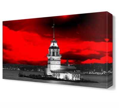 Kırmızı Kız Kulesi Canvas Tablo