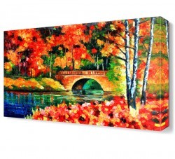 Sonbaharda Köprü Canvas Tablo (1)
