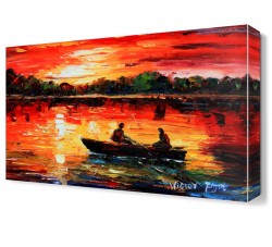 Kayıktaki İnsanlar Canvas Tablo