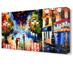 Yağmurda Yürüyenler Canvas Tablo (1)