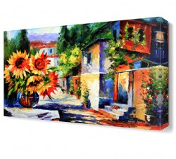 Ayçiçeği Kasabası Canvas Tablo