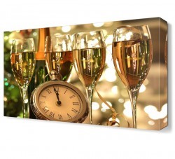 Kadeh ve Saat Canvas Tablo (1)