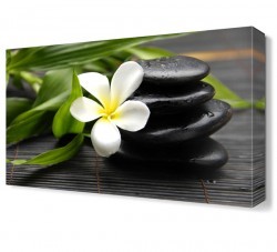 Masaj Taşı ve Çiçek Canvas Tablo (1)