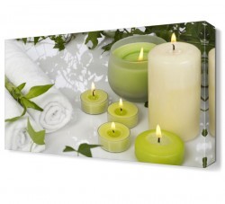 Yeşil Mumlar Canvas Tablo (1)
