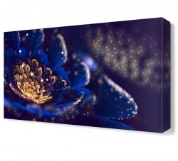 Pırıltılı Mavi Çiçek Tablosu