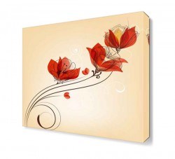 Kırmızı Çiçek Deseni Tablosu