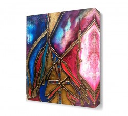 Dekoratif Mavi Pembe Renkler Tablosu