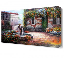 Renkli Çiçek Bahçesi Tablosu