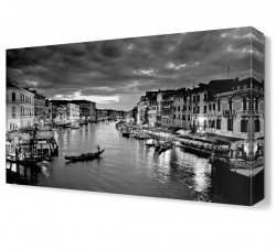 Dekorsevgisi - Siyah Beyaz Venedik Tablosu