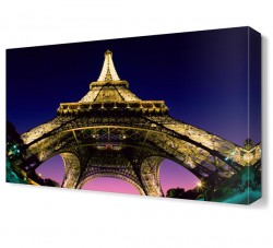 Gece Eyfel Kulesi Manzara Tablosu