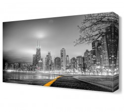Chicago Siyah Beyaz Şehir Tablosu