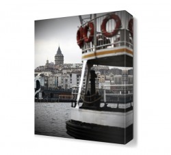 Gemi ve Galata köprüsü Manzara2 Tablosu