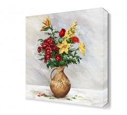 Saksıdaki Kırmızı Sarı Çiçek Tablosu