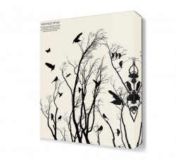 Siyah Beyaz Kuşlar Tablo