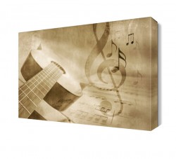 Gitar ve Nota Canvas Tablo