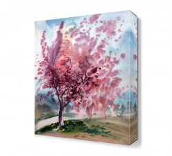 Yağlı Boya Pembe Ağaç Tablosu