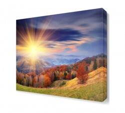 Dağ ve Güneş Canvas Tablo - Thumbnail