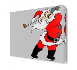 Golfçü Noel Baba Canvas Tablo (1)