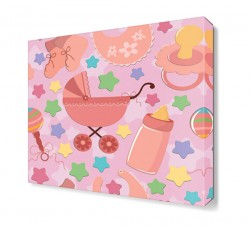 Kız Bebek Arabası Canvas Tablo