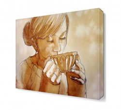 Kahve İçen Kadın Tablosu