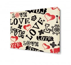 Love Yazıları Canvas Tablo