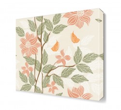 Çiçekler ve Yapraklar Canvas Tablo